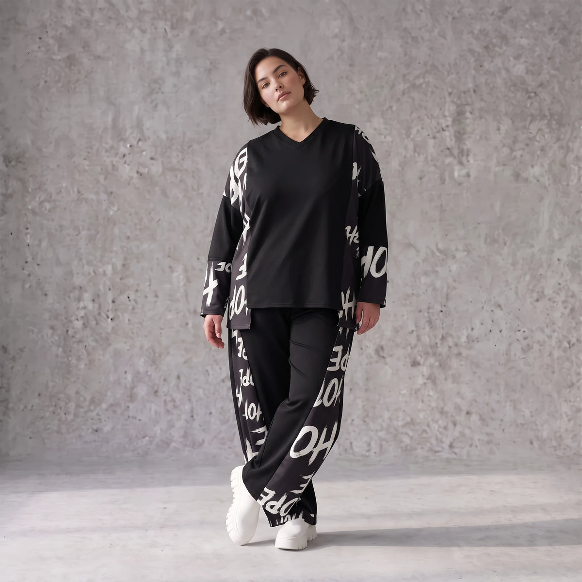 Ballonhose aus weichem Fleece mit Schnürbund und schmal zulaufendem Bein für den Winter