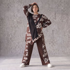 Braunes Fleeceshirt mit asymmetrischem Schnitt und Zipfelsaum weich und herrlich warm