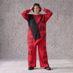 Asymmetrisches Langarmshirt aus weichem Fleece mit Stretch und auffälligem Zipfelsaum