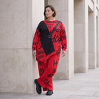 Asymmetrisches Langarmshirt aus weichem Fleece mit Stretch und auffälligem Zipfelsaum