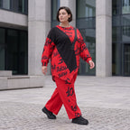 Asymmetrisches Langarmshirt aus weichem Fleece mit Stretch und auffälligem Zipfelsaum