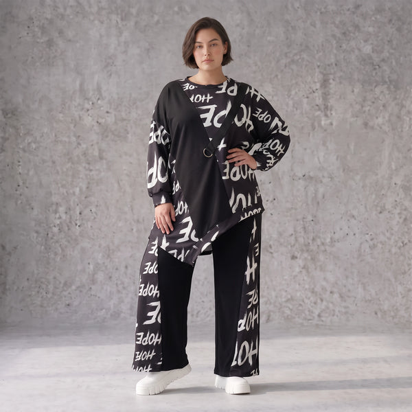 Kuscheliges Fleeceshirt mit asymmetrischem Schnitt und Zipfelsaum aus dehnbarem Stoff
