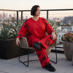 Rotes Fleeceshirt mit V-Ausschnitt aus weichem Stretchmaterial warm und alltagstauglich