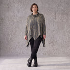 Wintershirt aus weichem Baumwolljersey mit Stretch in A-Linie Rollkragen mit Tunnelzug