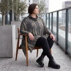Wintershirt aus weichem Baumwolljersey mit Stretch in A-Linie Rollkragen mit Tunnelzug