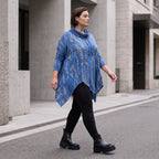 Wintershirt aus Baumwolle in A-Linie mit weichem Rollkragen Tunnelzug und Zipfelsaum