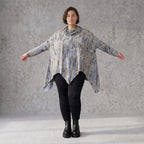 Wintershirt aus Baumwolljersey in A-Linie mit Rollkragen und Tunnelzug kuschelig weich