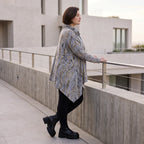 Wintershirt aus Baumwolljersey in A-Linie mit Rollkragen und Tunnelzug kuschelig weich