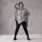 Wintershirt aus Baumwolljersey in A-Linie mit Rollkragen und Tunnelzug kuschelig weich