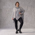 Wintershirt aus Baumwolljersey in A-Linie mit Rollkragen und Tunnelzug kuschelig weich