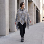 Wintershirt aus Baumwolljersey in A-Linie mit Rollkragen und Tunnelzug kuschelig weich