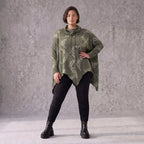 Wintershirt aus Baumwolljersey mit Rollkragen Tunnelzug und Zipfelsaum in A-Linie weich