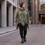 Wintershirt aus Baumwolljersey mit Rollkragen Tunnelzug und Zipfelsaum in A-Linie weich