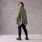 Wintershirt aus Baumwolljersey mit Rollkragen Tunnelzug und Zipfelsaum in A-Linie weich