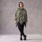 Wintershirt aus Baumwolljersey mit Rollkragen Tunnelzug und Zipfelsaum in A-Linie weich