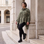 Wintershirt aus Baumwolljersey mit Rollkragen Tunnelzug und Zipfelsaum in A-Linie weich