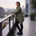 Wintershirt aus Baumwolljersey mit Rollkragen Tunnelzug und Zipfelsaum in A-Linie weich