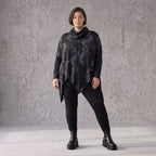 A-Linien Jerseyshirt aus Baumwolle mit Rollkragen Tunnelzug und femininem Zipfelsaum