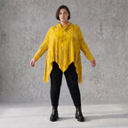 Wintershirt aus weichem Baumwolljersey mit Rollkragen Tunnelzug und Zipfelsaum A-Linie
