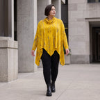 Wintershirt aus weichem Baumwolljersey mit Rollkragen Tunnelzug und Zipfelsaum A-Linie
