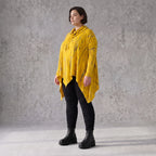 Wintershirt aus weichem Baumwolljersey mit Rollkragen Tunnelzug und Zipfelsaum A-Linie
