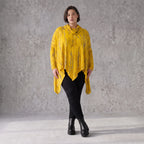 Wintershirt aus weichem Baumwolljersey mit Rollkragen Tunnelzug und Zipfelsaum A-Linie