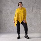 Wintershirt aus weichem Baumwolljersey mit Rollkragen Tunnelzug und Zipfelsaum A-Linie