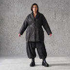 Winterjacke in Lederimitatoptik mit Tunnelzug Hemdkragen Knopfleiste und warmer Haptik