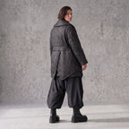 Winterjacke in Lederimitatoptik mit Tunnelzug Hemdkragen Knopfleiste und warmer Haptik