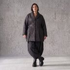 Winterjacke in Lederimitatoptik mit Tunnelzug Hemdkragen Knopfleiste und warmer Haptik