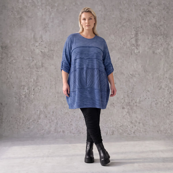 Feiner Strickpullover in A-Linie mit Stretchanteil weich wärmend Made in Italien