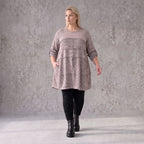 Kuschelig warmer Strickpullover in A-Linie mit Rundhalsausschnitt und Stretchkomfort