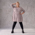 Kuschelig warmer Strickpullover in A-Linie mit Rundhalsausschnitt und Stretchkomfort