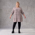 Kuschelig warmer Strickpullover in A-Linie mit Rundhalsausschnitt und Stretchkomfort