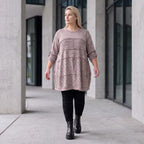 Kuschelig warmer Strickpullover in A-Linie mit Rundhalsausschnitt und Stretchkomfort