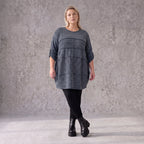 Kuschelig weiches Strickshirt in A-Linie mit Faltennahtmuster und Elasthan winterwarm