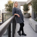 Kuschelig weiches Strickshirt in A-Linie mit Faltennahtmuster und Elasthan winterwarm