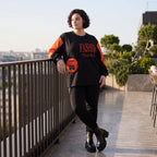 Unifarbenes Langarmshirt aus Jersey mit Reißverschlusstasche und gerader Passform