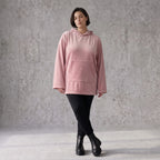 Rosa Ripp Hoodie mit Kapuze Kängurutasche und Stretch mit gerader bequemer Passform