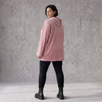 Rosa Ripp Hoodie mit Kapuze Kängurutasche und Stretch mit gerader bequemer Passform