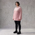Rosa Ripp Hoodie mit Kapuze Kängurutasche und Stretch mit gerader bequemer Passform