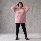 Rosa Ripp Hoodie mit Kapuze Kängurutasche und Stretch mit gerader bequemer Passform