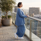 Langarmshirt in Glockenform aus weichem Stretchstoff mit Rundhalsausschnitt Basic