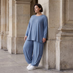 Langarmshirt in Glockenform aus weichem Stretchstoff mit Rundhalsausschnitt Basic