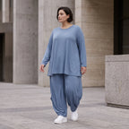 Langarmshirt in Glockenform aus weichem Stretchstoff mit Rundhalsausschnitt Basic