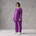 Langarmshirt aus Slinkystretch in Glockenform mit Rundhalsausschnitt weich fließend