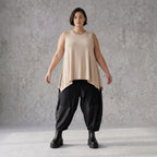 Ärmelloses Basic Top in A-Linie aus fließendem Slinkystoff mit Stretch und Zipfelsaum