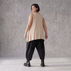 Ärmelloses Basic Top in A-Linie aus fließendem Slinkystoff mit Stretch und Zipfelsaum