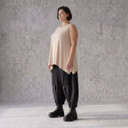 Ärmelloses Basic Top in A-Linie aus fließendem Slinkystoff mit Stretch und Zipfelsaum