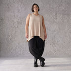 Ärmelloses Basic Top in A-Linie aus fließendem Slinkystoff mit Stretch und Zipfelsaum
